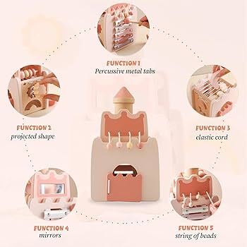 Montessori Toys Baby Wooden Castle Pink House 