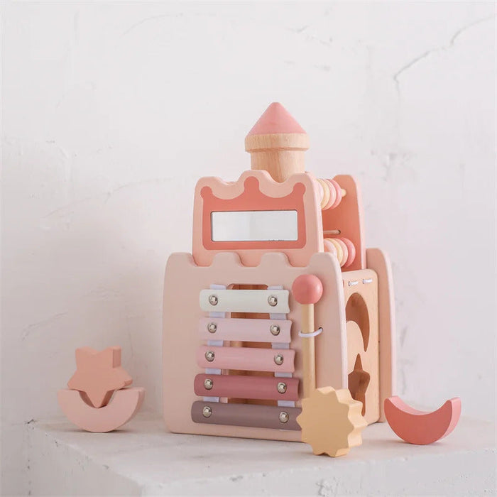 Montessori Toys Baby Wooden Castle Pink House 