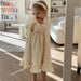 Girls A-Line Ruffle Linen Dress