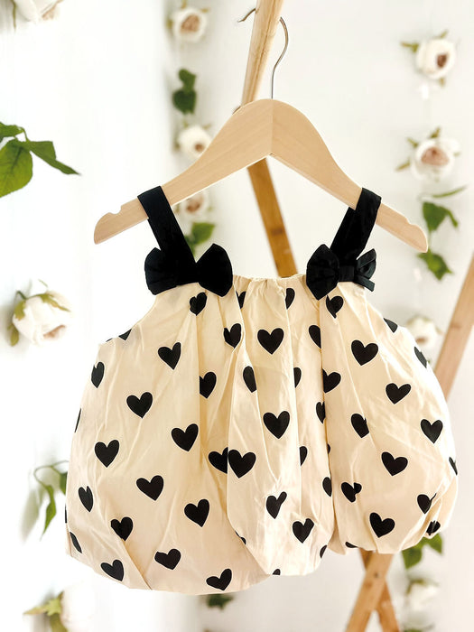 Baby Puffy Heart Print Top & Short Set