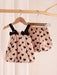 Baby Puffy Heart Print Top & Short Set