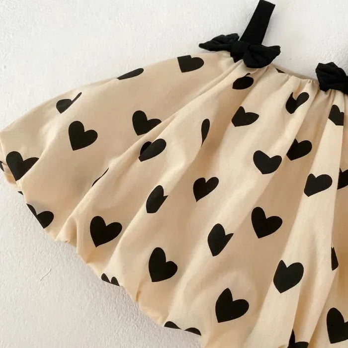 Baby Puffy Heart Print Top & Short Set