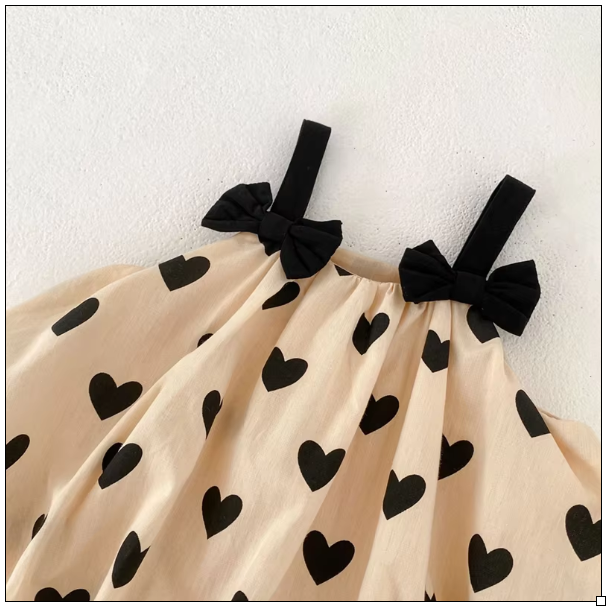 Baby Puffy Heart Print Top & Short Set