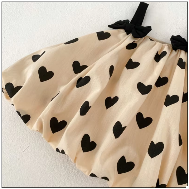 Baby Puffy Heart Print Top & Short Set