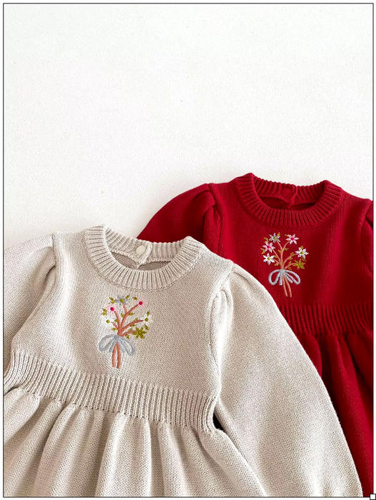 Girls Flower Bouquet Embroidery