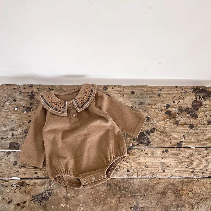 Baby Embroidered Lapel Bodysuit