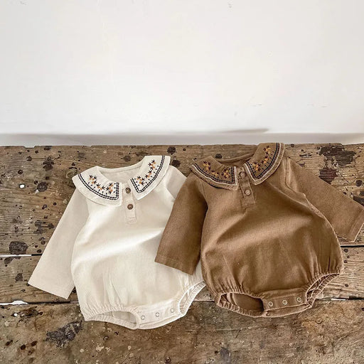 Baby Embroidered Lapel Bodysuit