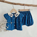 Baby Denim Embroidered Top and Short Set