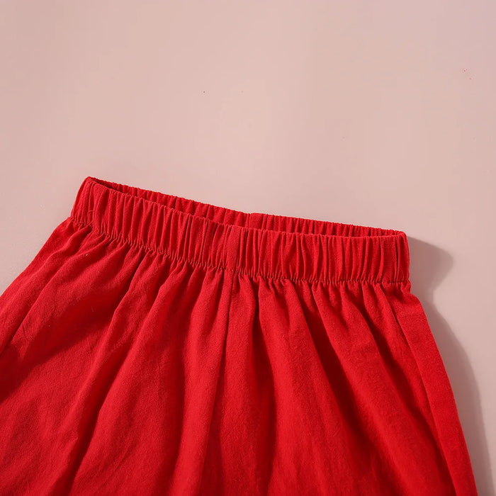 Girls Blouse & Shorts Set