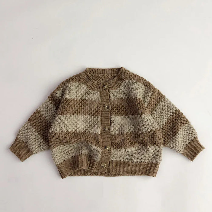 Kids Pattern Knit Buttoned Cardigan