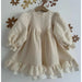 Girls A-Line Ruffle Linen Dress