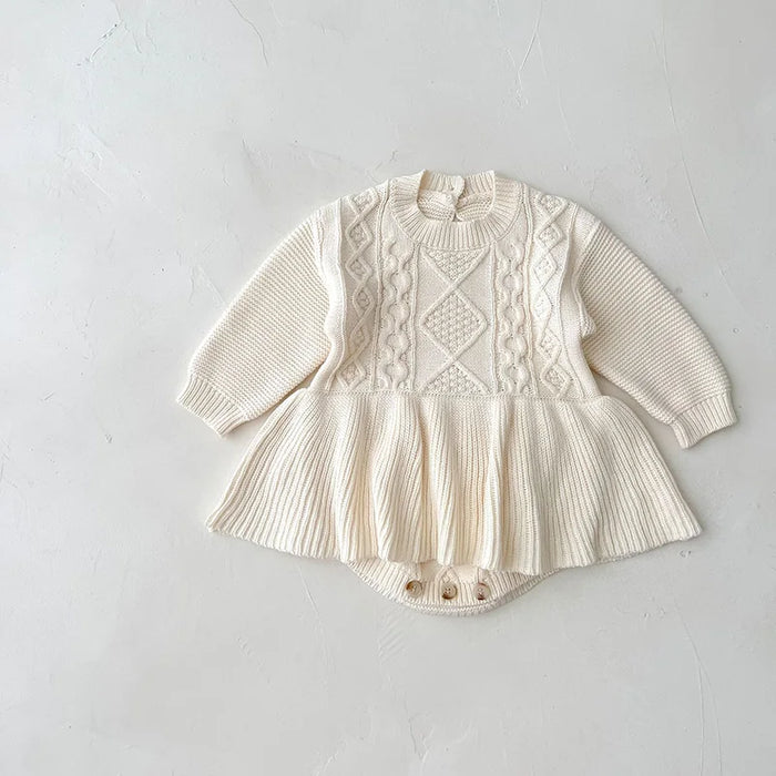 Baby Cable-Knit Bodysuit Dress