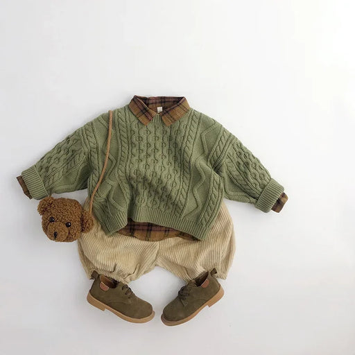 Kids Cable-Knit Wool Pullover