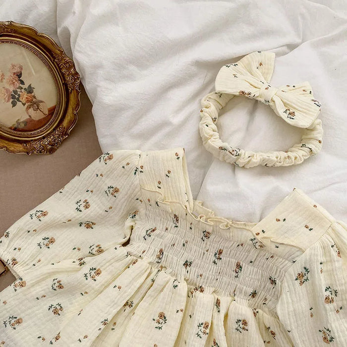 Baby Girl Dress Set - Dress, Skirt & Camisole With Hat